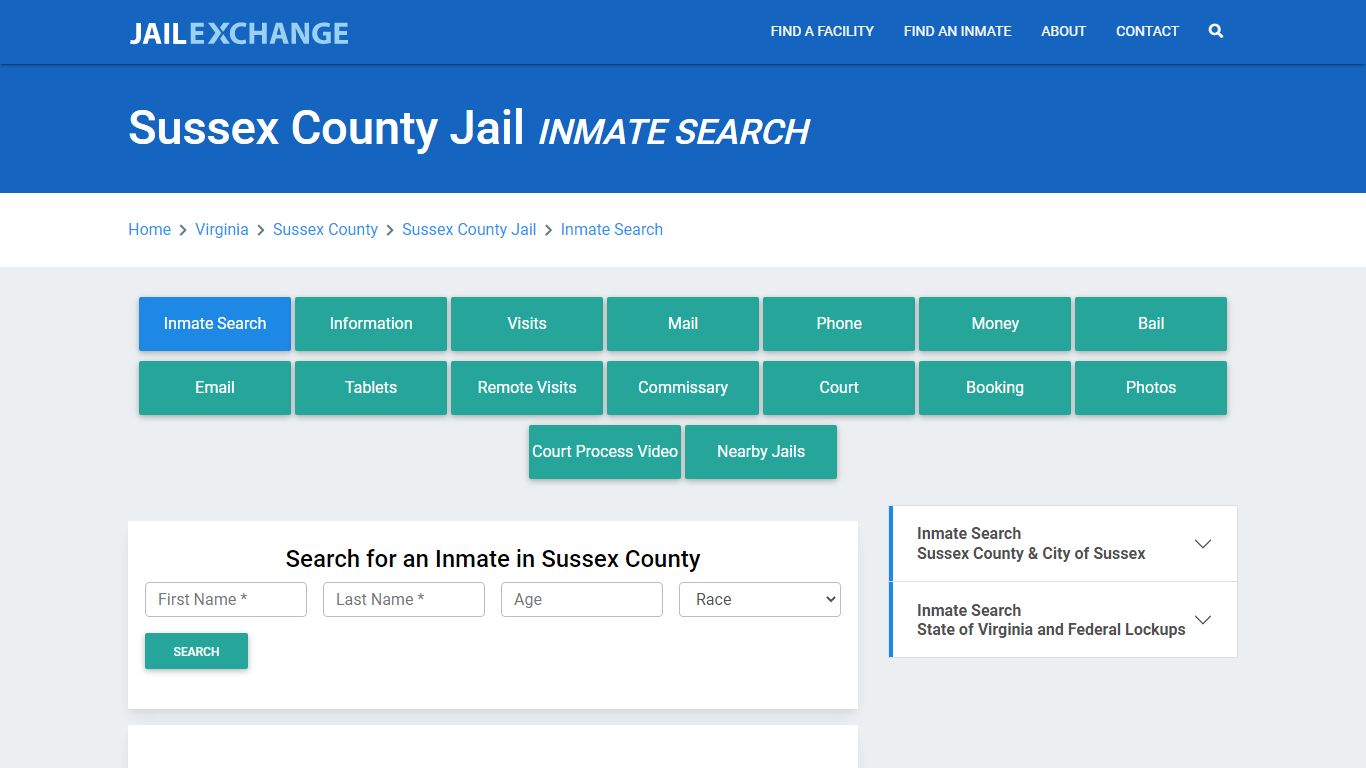 Sussex County Jail, VA Inmate Search: Roster & Mugshots - Jail Exchange